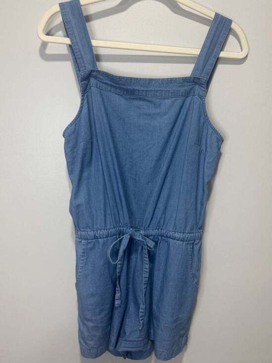 Old Navy Pants - Old Navy Women's Chambray Square-Neck Tie-Waist Romper, Sz S